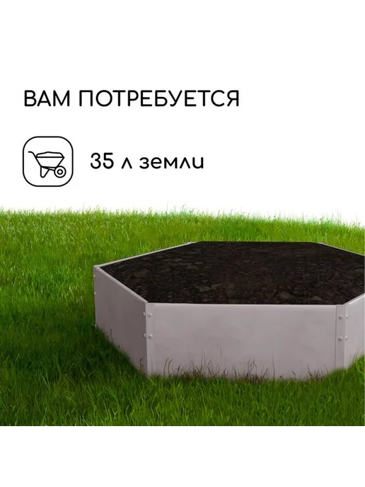 Элегантная оцинкованная клумба для сада, вариант, фото 8