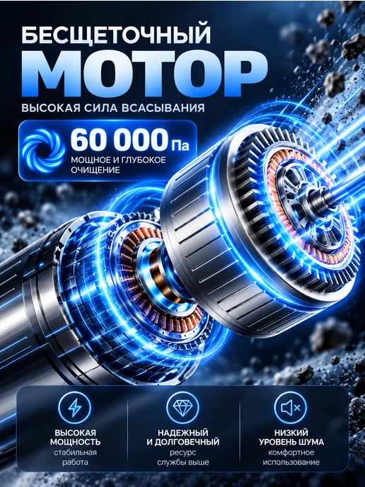 Braucher Пылесос для автомобиля беспроводной мощный на аккумуляторе, вариант, фото 3