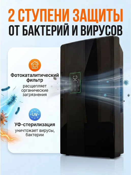Мультихоум Осушитель воздуха для дома, черный, фото 2