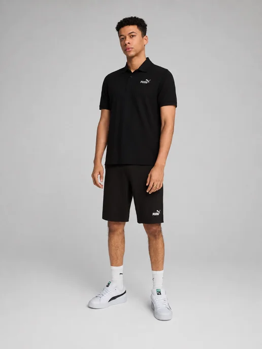 PUMA Мужская поло-рубашка ESS NO. 1 Logo Pique с коротким рукавом, черный, фото 2