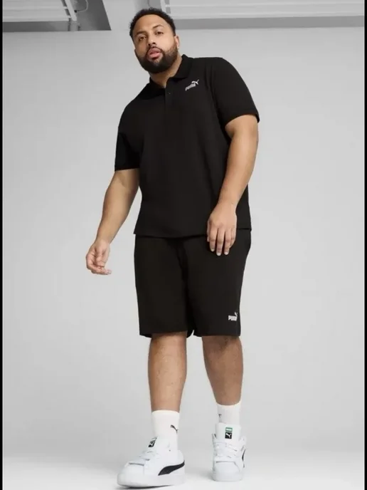 PUMA Мужская поло-рубашка ESS NO. 1 Logo Pique с коротким рукавом, черный, фото 3