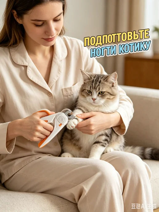 Когтерезка для кошек собак, ножницы для стрижки когтей, белый