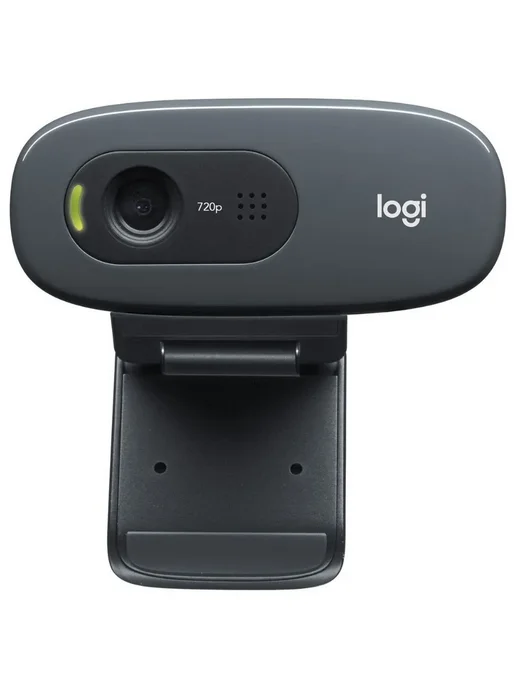 Logitech Веб камера для компьютера с микрофоном, черный