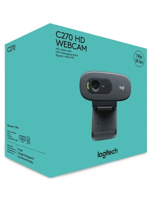 Logitech Веб камера для компьютера с микрофоном, черный, фото 9