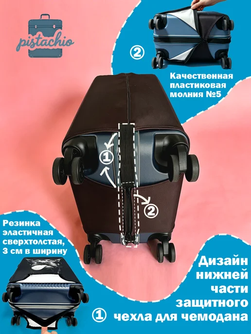 Чехол на чемодан S, черный, фото 5