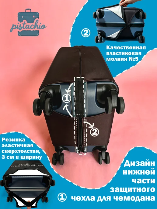 Чехол на чемодан M, черный, фото 5