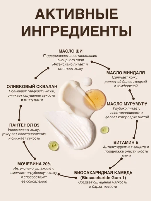Увлажняющий крем баттер для рук, ног, тела для сухой и очень, вариант, фото 2