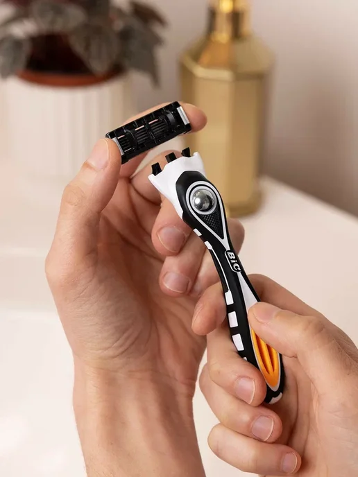 BIC Мужская бритва 1 ручка и 1 сменная кассета с 5 лезвиями, черный, фото 3
