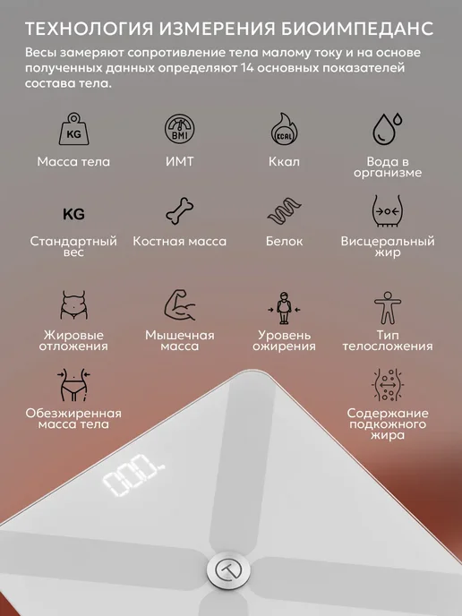 TITAN electronics Весы напольные умные до 180 кг с приложением точные, 180 кг, фото 2
