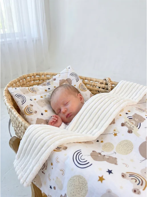 Bambini Love Одеяло и подушка для новорожденного, черный, фото 2