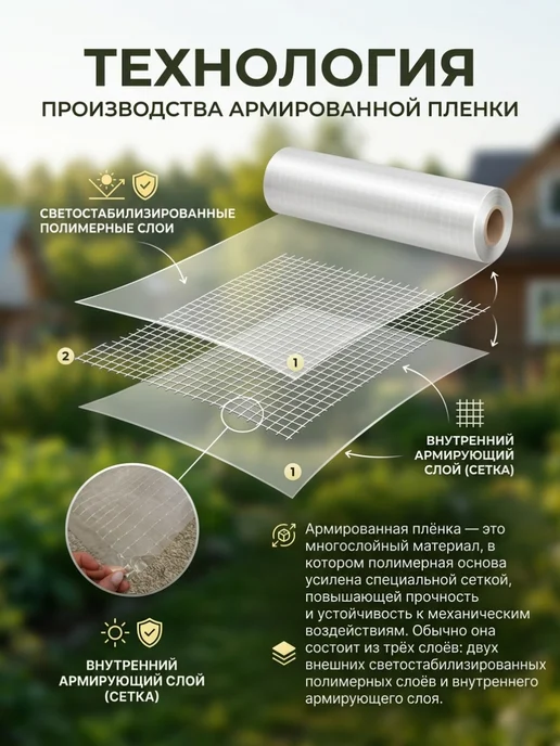 ЧЗМ Пленка армированная леской 2х10, 2x10, фото 2