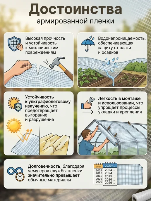 ЧЗМ Пленка армированная леской 2х10, 2x10, фото 3
