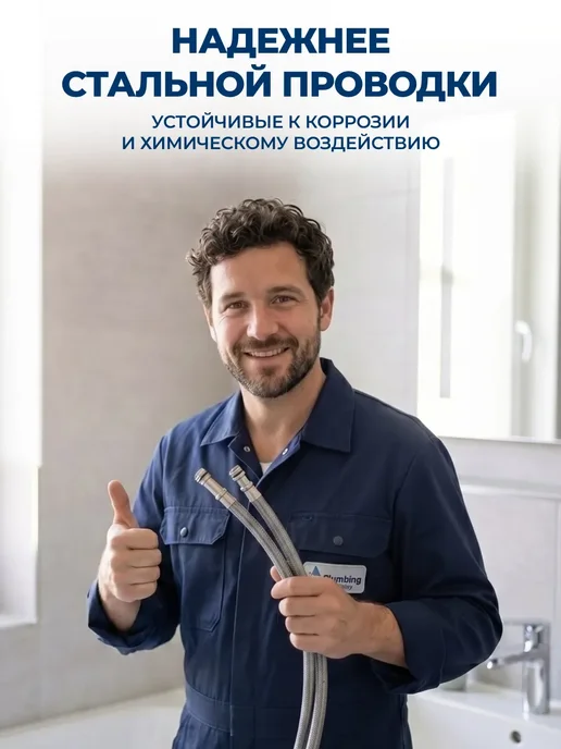 GT Гибкая подводка для смесителя воды 60 см 2 шт, 2 шт, фото 2