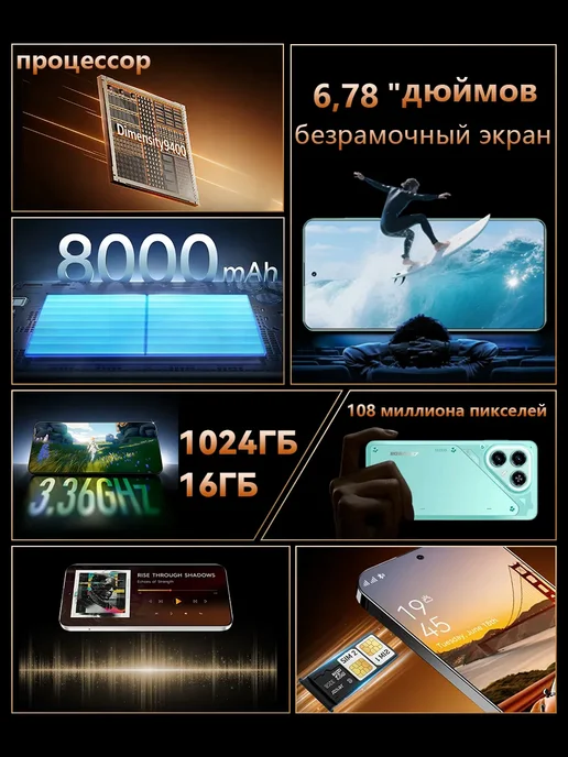 Смартфон Bobarry Tecni Pova 7 1/1024 ГБ, серый, фото 2