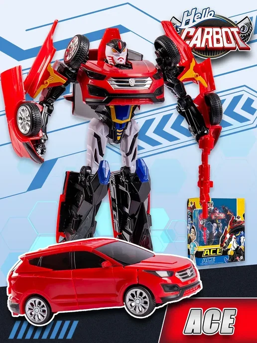 HELLO CARBOT Карбот Ace робот-трансформер 20 см, красный, фото 4