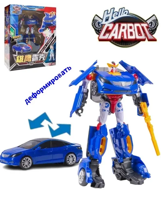 HELLO CARBOT Карбот Hawk робот-трансформер 20 см, синий, фото 7