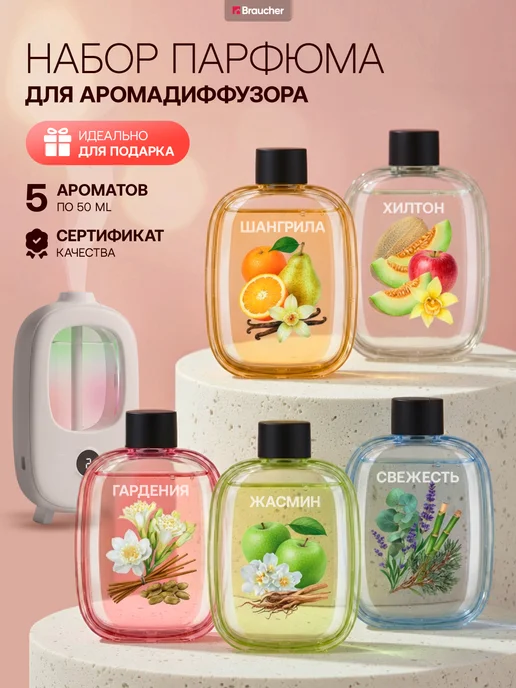 Braucher Набор ароматизаторов для дома арома жидкость для диффузора, серый