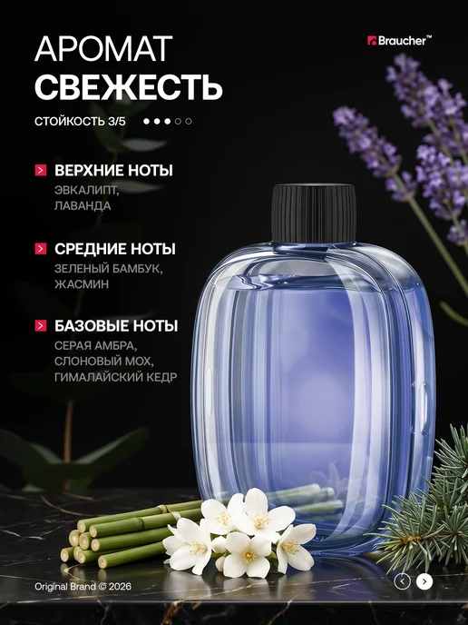 Braucher Набор ароматизаторов для дома арома жидкость для диффузора, серый, фото 7