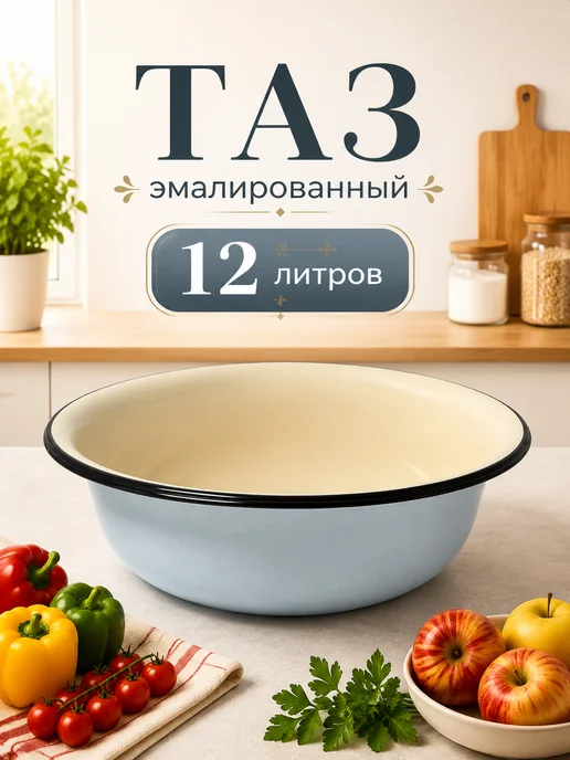 Керченская эмаль Таз эмалированный 12 литров, вариант