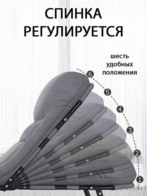 mircamping Раскладушка с матрасом взрослая для сна 198x73x27CM, серый, фото 6