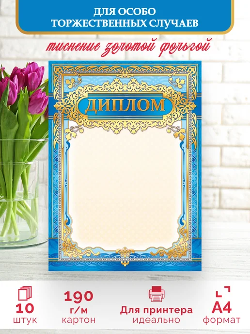 ЛиС Групп Диплом универсальный 10шт А4, 10 шт