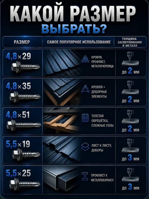 Нет бренда Саморез кровельный 5,5х19 шоколад RAL 8017 EPDM 300 шт, 5.5x25, 300 шт, фото 3