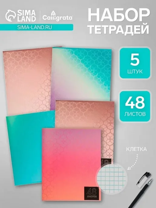 Комплект тетрадей с яркими иллюстрациями, вариант
