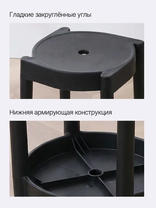табурет садовый пластиковый, чёрный. 2 штуки. альфа-1, черный, фото 7