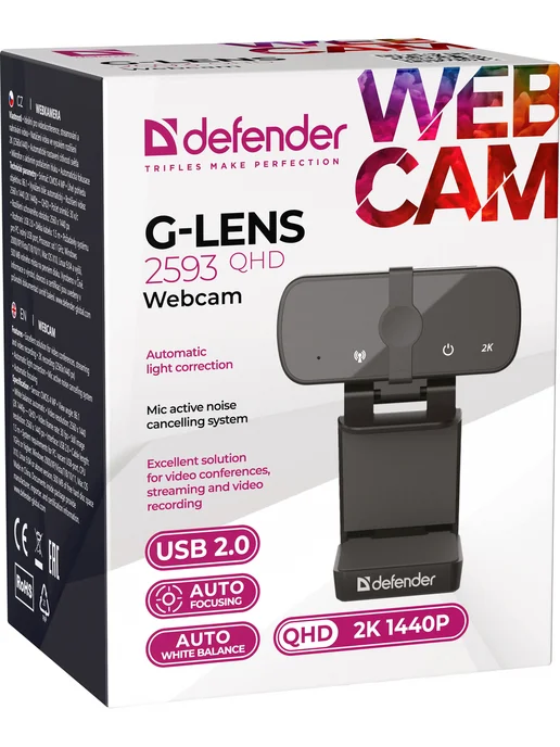 DEFENDER Web-камера G-Lens 2593, черная, черный, фото 5