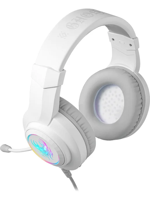 DEFENDER Наушники игровые Ghost LED, белые, белый, фото 4