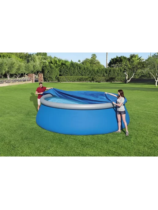 Intex Чехол круглый для бассейнов Интекс 366 см 28022, синий, фото 4