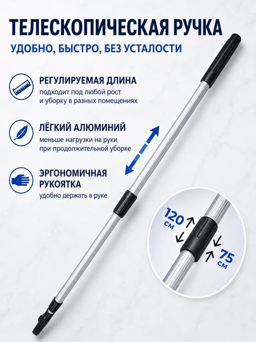 Водосгон для окон с длинной ручкой 120 см, Водосгон 120, фото 3
