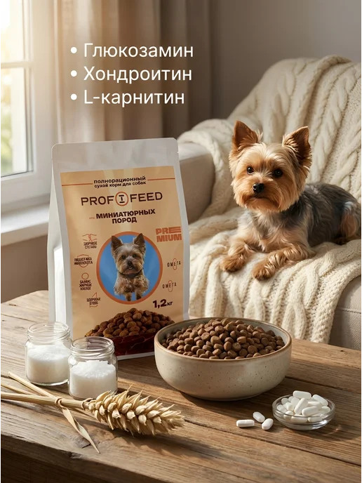 Сухой корм Profifeed для собак, мелкие, 1,2 кг, фото 3
