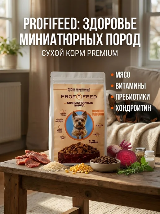 Сухой корм Profifeed для собак, мелкие, 1,2 кг, фото 5