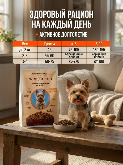 Сухой корм Profifeed для собак, мелкие, 1,2 кг, фото 8