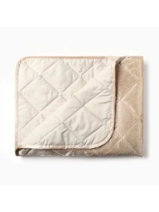 Этель Покрывало 1.5-спальное «Этель», 120×200±5 см, велюр, бежевое, 120x200, фото 6