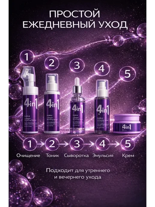 Bingo Room Набор уходовой косметики для подростков подарочный бокс, фиолетовый, фото 3