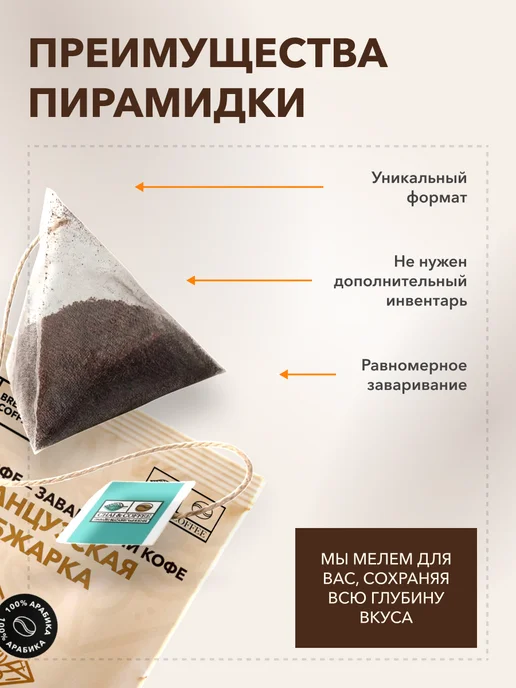CHAI&COFFEE Кофе Брюд Французская Обжарка (молотый) 20 саше по 10 г, 10 г, фото 8