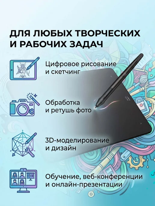 Графический планшет для рисования Deco 01 V3, вариант, фото 4