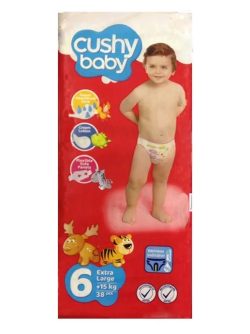 Cushy Baby Подгузники детские 6 Extra Large 15+ кг 38 шт, 38 шт