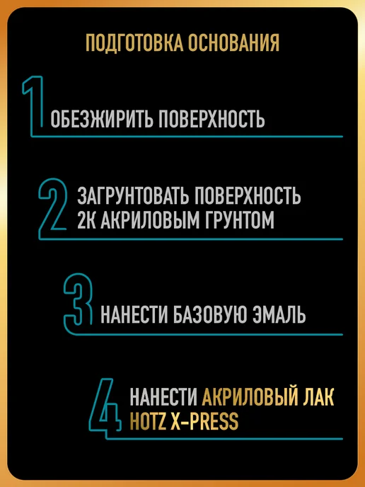 HOTZ Базовая эмаль Космос 665+Разбавитель+Лак MS, 1 л, фото 6