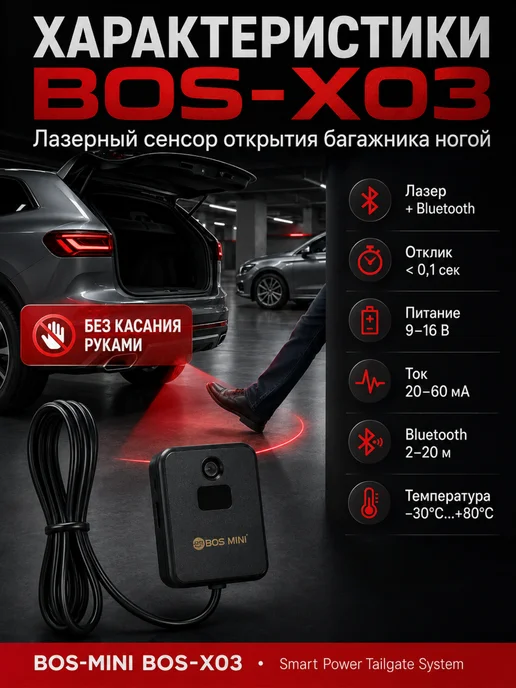 MarketONE Лазерный датчик открывания багажа BOS-MINI, вариант, фото 3
