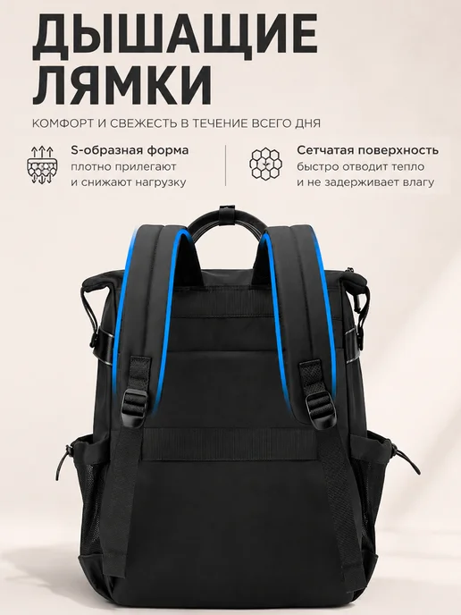 SHBO-R Рюкзак для учебы универсальный, черный, фото 4