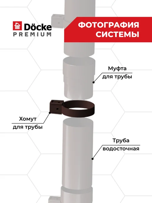 Docke Хомут трубы Premium (Шоколад) - 3 шт, 3 шт, фото 4