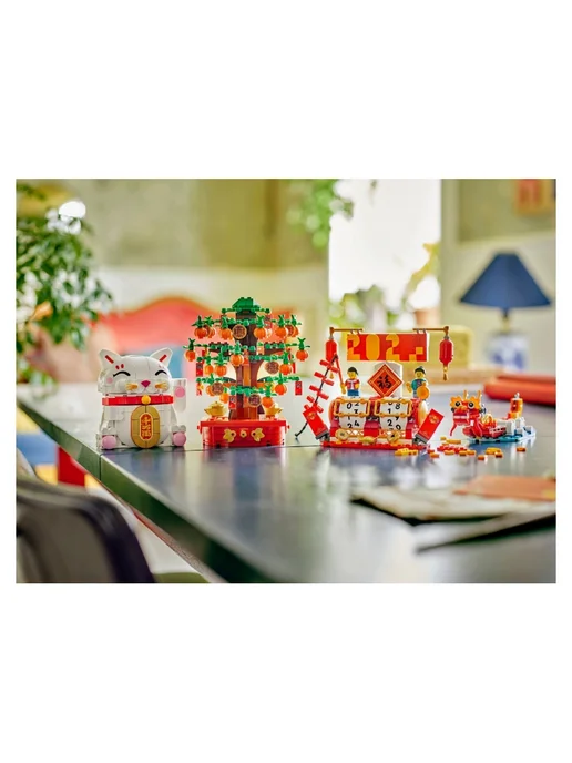 LEGO Конструктор Iconic 40813 Сувенирный набор Кот на удачу, белый, фото 7
