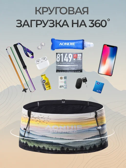 Aonijie Сумка для бега, голубой, фото 3