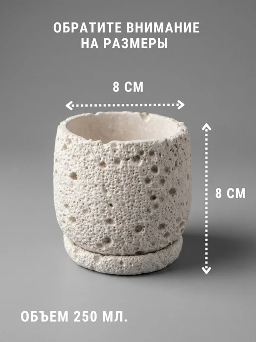 ЭкоДЕКОР Кашпо для кактусов и суккулентов, белый, фото 2