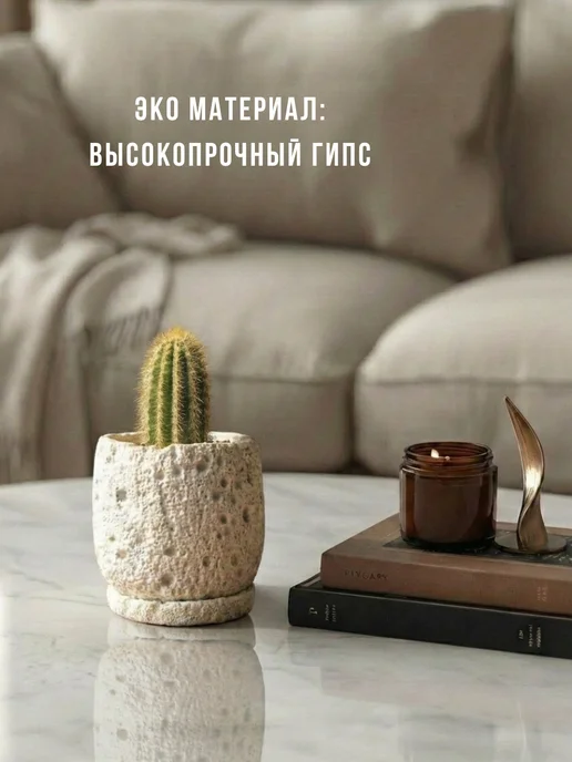 ЭкоДЕКОР Кашпо для кактусов и суккулентов, белый, фото 6