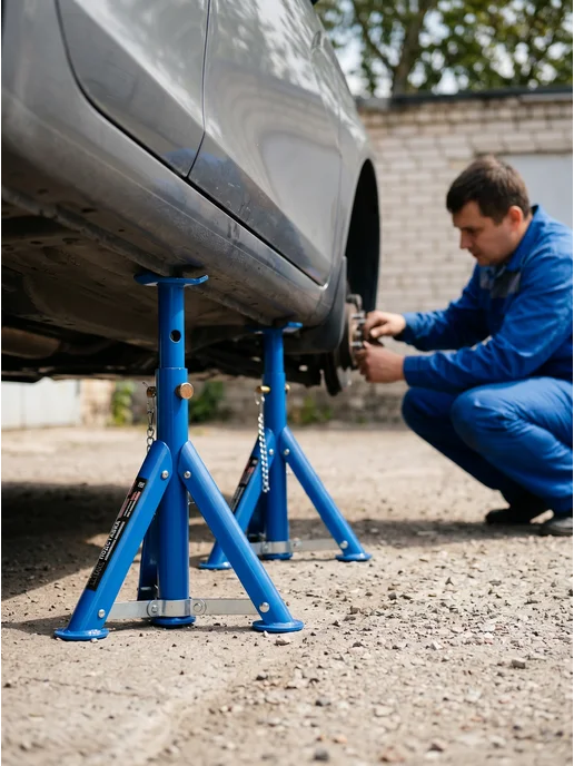 LION TOOLS Подставка страховочная под автомобиль 3 т складная 2 шт, 2 шт, фото 6