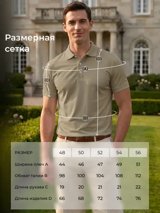 Футболка поло с коротким рукавом, бежевый, фото 3